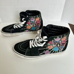Vans SK8-HI Sugar Skulls Dia De los Muertos High Top Sneakers Men US 9.5 Black